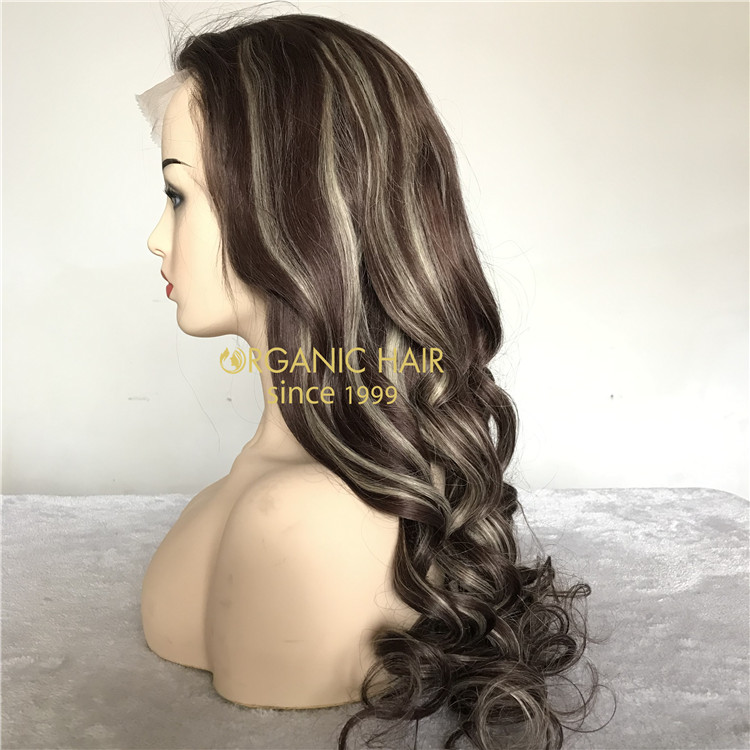 Human piano color full lace wigs beautiful and cheap X142